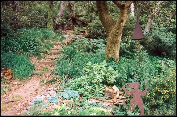 Path with trees and bell